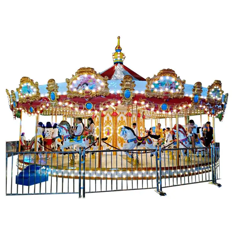 Outdoor amusement park kids carousel horses rides for sale
