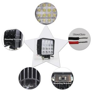 Hot Sale 4 Inch 48W 12V <strong>24v</strong> Square <strong>LED</strong> Work <strong>Light</strong> for Car Truck Trailer SUV Farm Machinery 4WD Flood <strong>Light</strong> - Product Image 3