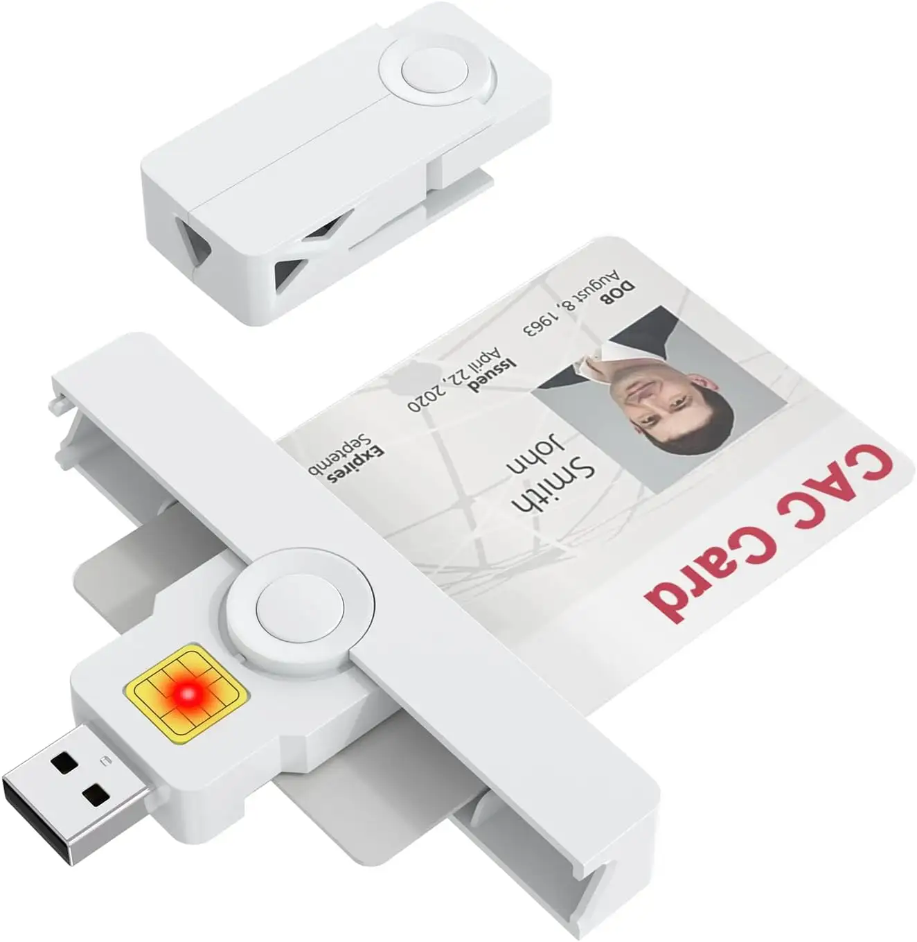 Lecteur de carte CAC USB à accès commun Lecteur CAC USB Lecteur de carte à puce compatible avec Windows, Mac OS et Linux