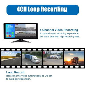 Chất lượng cao 4K 10.36 inch 4-kênh sao lưu hệ thống <span class=keywords><strong>camera</strong></span> với màn hình cảm ứng 4 cái 1080P AHD máy ảnh DVR Ghi cho RV/Xe Tải/xe buýt - Product Image 5