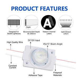 Edgelit Smd3030 Aluminum <strong>PCB</strong> 44X28MM 15*45 Beam Angle 1.5W DC12V ABS Injection Lens Signage <strong>Led</strong> Module for Light Box - Product Image 2