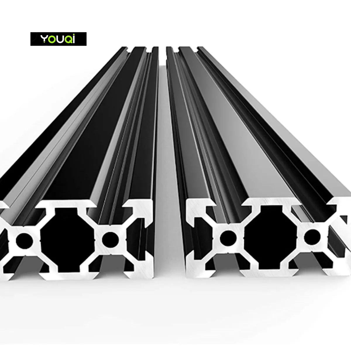 YouQi — Rail linéaire noir anodisé en aluminium, modèle 2040, norme européenne