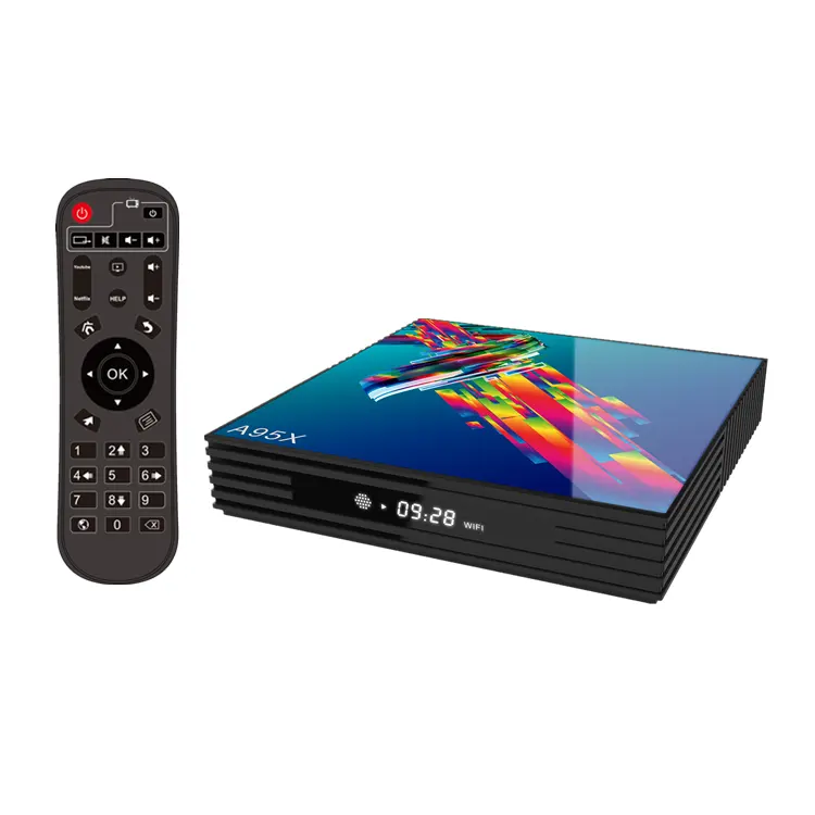 A95XR3 4K Boîte de TÉLÉVISION Intelligente Android 9.0 4 GO Ram 64 GO RK3318 2.4/5G Wifi BT4.0 Avec Télécommande Google Play Décodeur A95X R3