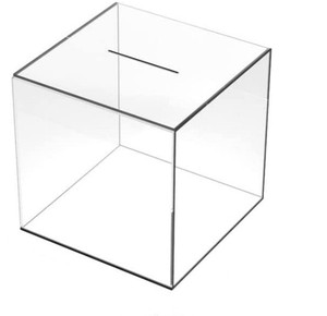Akrilik bağış kutu işareti tutucu temizle Ballot bağış kutuları için bağış toplama oylama çekiliş ucu kavanoz saklama kabı - Product Image 4