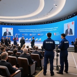 Raybo innovisual p2.6 P3 P4 p4.81 linh hoạt sáng tạo cong 45 độ LED bảng điều chỉnh hiển thị cho hội nghị thượng đỉnh kinh tế quốc tế USA - Product Image 6