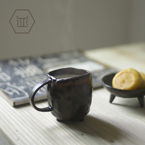 เครื่องปั้นดินเผาที่ทำด้วยมือถ้วยแปลกที่มีการจัดการ - Product Image 4