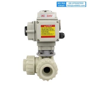 YMER <strong>PPH</strong> Three-way Electric <strong>Ball</strong> <strong>Valve</strong> AC220V 10PPH3LQ+CEA220SV DC24V 10PPH3LQ+CED24SV Modulating Control 0-10V L-type IP67
