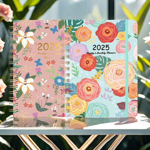 2025 calendario a spirale transfrontaliero con piano giornaliero personalizzato A5 Notebook versione inglese con coperchio in carta a bobina Sub-Strap - Product Image 2