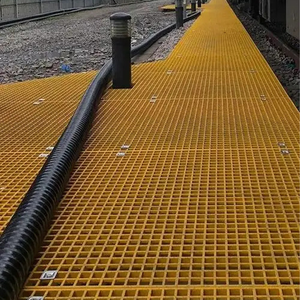 坚固耐用的结构玻璃钢玻璃纤维微网格栅凹面玻璃钢地板用玻璃纤维格栅