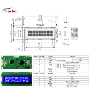 1602 personaggio personalizzato 2x16 16x2 spi i2c serial character display lcd - Product Image 5