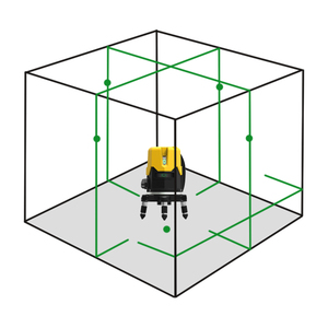 QUZO制造5线3D激光水平仪绿色光束360工具12线4D旋转激光水平仪