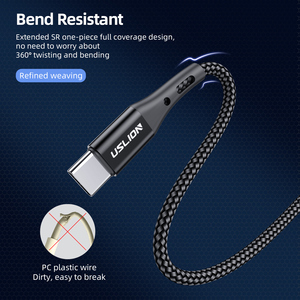 USLION 2M USB-Kabel Typ <span class=keywords><strong>C</strong></span> Schnell ladegerät Datenkabel Micro USB Typ <span class=keywords><strong>C</strong></span> Kabel für Huawei Samsung Xiaomi