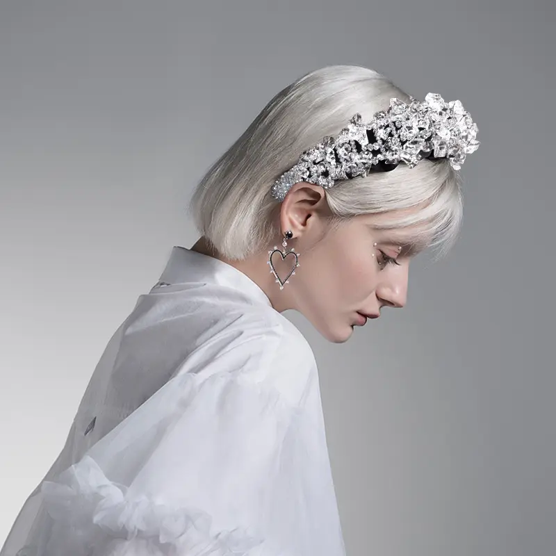 Diadema barroca de lujo con corona de cristal para mujer y niña, accesorios para el cabello para fiesta