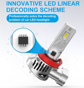自動<span class=keywords><strong>LED</strong></span>電球H11フォグライトLED90059006ヘッドライト電球Canbusフリー12VCSPチップ70WMIniサイズH7LED