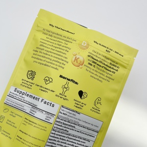 Yeniden kullanılabilir Vitamin torbalar ile 10-Color gravür baskı gıda paketi depolama için fermuar fermuarlı çanta kilit kapatma Stand up - Product Image 6