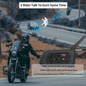 V6 -1200M Multiusuarios-intercomunicador dúplex completo HD sonido estéreo intercomunicador Bluetooth para 6 pilotos de alto rendimiento - Product Image 3