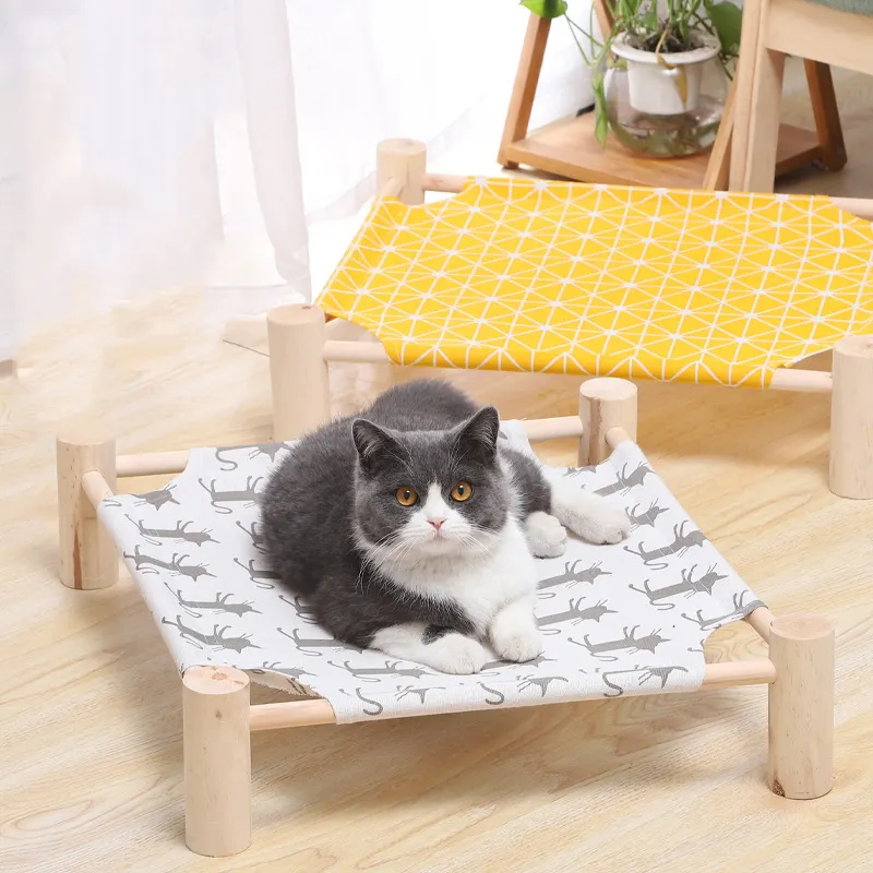 Tempat Tidur Anjing Kucing Nyaman Aman, Kayu Instalasi Sederhana Anti Selip Dapat Dicuci Tempat Tidur Berkemah