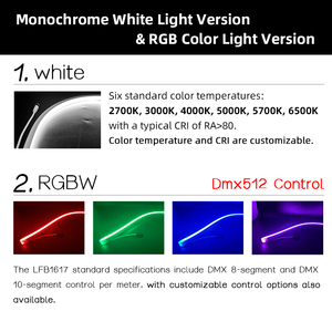 LFI1617 24V DC 16W tek renk PX8 DMX koşu Neon şerit işıklar özelleştirilmiş RGB LED IP65 anma - Product Image 4