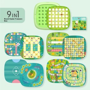 9 in 1 kurulu oyunu çok fonksiyonlu çocuk satranç oyuncak turp hayvan oyunları alay dikim makinesi ahşap uçan satranç oyuncak seti - Product Image 4