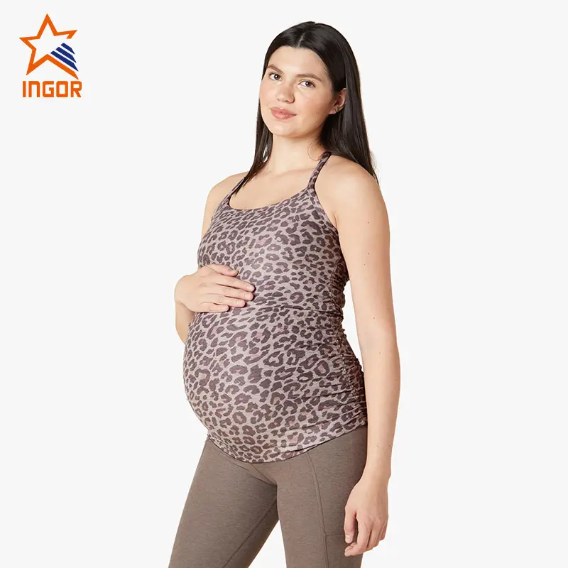Leopard Sleeveless Maternity Nursing Tops Maternity And Breastfeeding Clothes