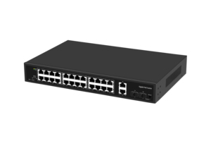Conmutador PoE de 28 puertos | 24 puertos + 2 + 2 enlaces ascendentes SFP | Modo de extensión (rango de 250m) | Protección contra sobretensiones de 4KV | Cámara CCTV/IP al por mayor