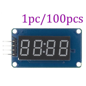 TM1637 <strong>4</strong> Bits <strong>Digital</strong> <strong>LED</strong> <strong>Display</strong> Module 7 Segment 0.36 Inch Clock RED Anode Tube Four Serial Driver Board Pack