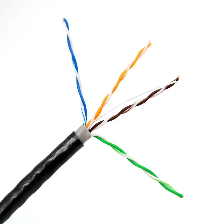 Cable Ethernet Cat 5E UTP para exteriores, resistente a los rayos UV, resistente al agua, 24AWG, cobre puro, UTP, Cat5e, externo