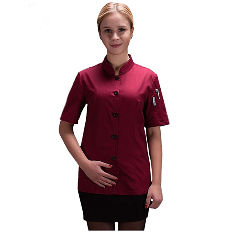 Unisex Short Sleeve Chef Jacket for Restaurant Chef Uniform
