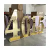 Popular Acrylic Mirrored 4ft Golden Number Number Stand 5ft Backdrop Panel for Wedding Party Decorations