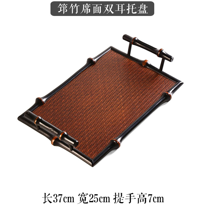 Bamboo mat with double handles