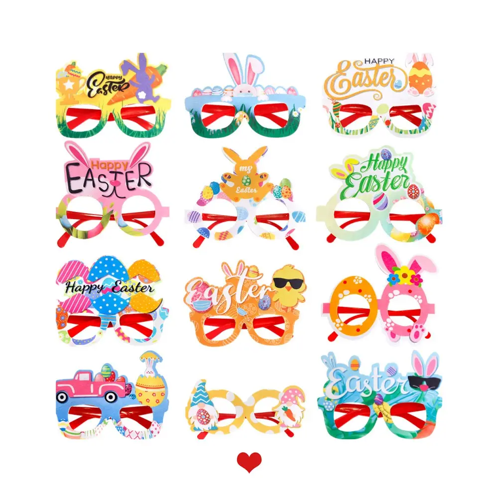 New Arrivals 12pcs setDIY Glasses for Easter Decoration Party Favor Supplies Glasses Eyeglasses Frame Easter gifts for children