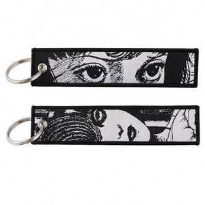 Wholesale <strong>Custom</strong> Brand <strong>Keychain</strong> Cheap Fabric Patch Embroidery No <strong>Minimum</strong> Order Embroidered <strong>Keychain</strong> for Gift and Garment - Product Image 1