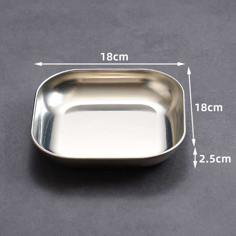 18cm square dessert plate (silver)