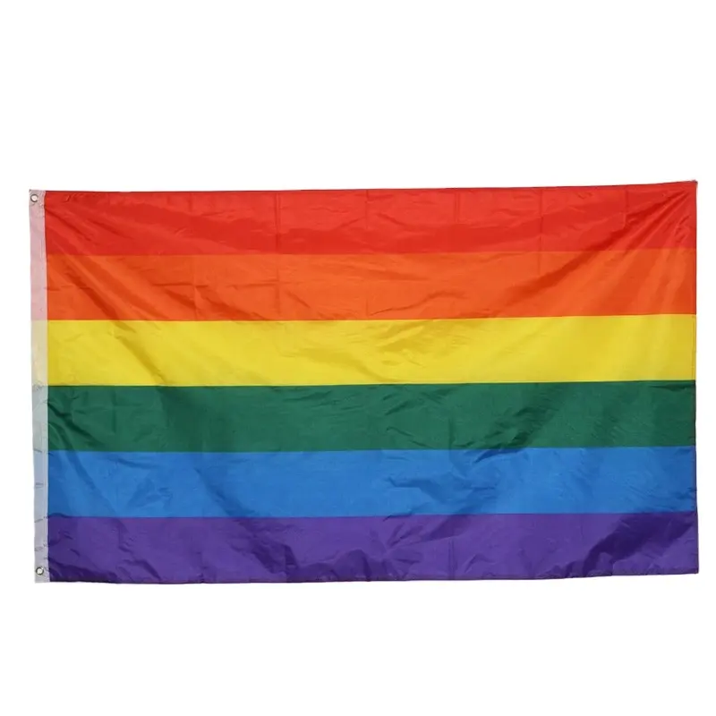 3x5ft Colorful red orange yellow green blue purple 6 colors rainbow gay pride flag