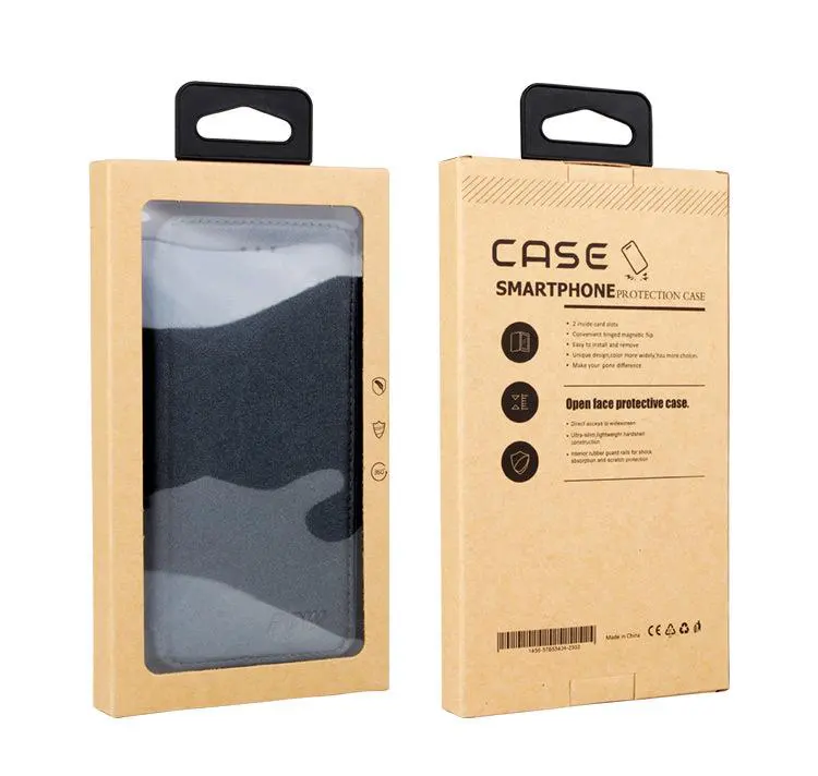 도매 OEM 사용자 정의 인쇄 접이식 크래프트 종이 모바일 휴대 전화 케이스 포장 상자