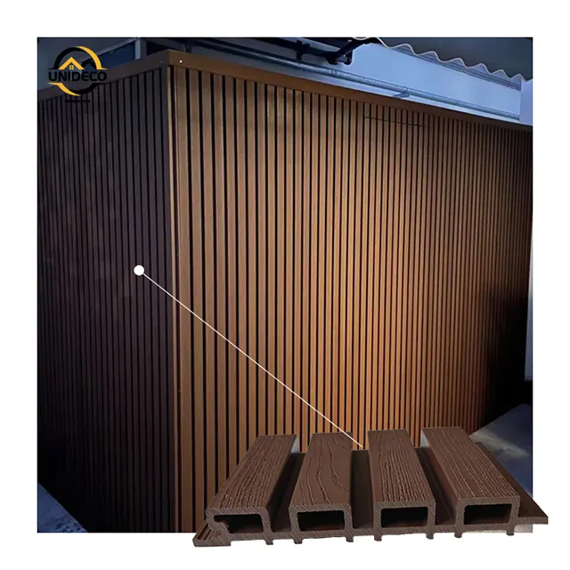 Revestimento de parede Wpc para ambientes internos e exteriores, preço de fábrica chinês de alta qualidade com camada de coextrusão mais espessa anti-UV à prova d'água