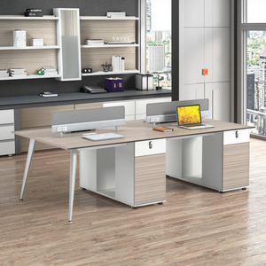 Multifunzione funzione di armadietto di legno personale ufficio Computer scrivania divisoria tavolo da ufficio per 4 persone - Product Image 2