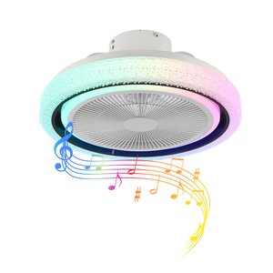 Ventilador de techo Led inteligente con motor de CC regulable de Color RGB con control de aplicación de música para dormitorio interior con altavoz de diente azul - Product Image 5