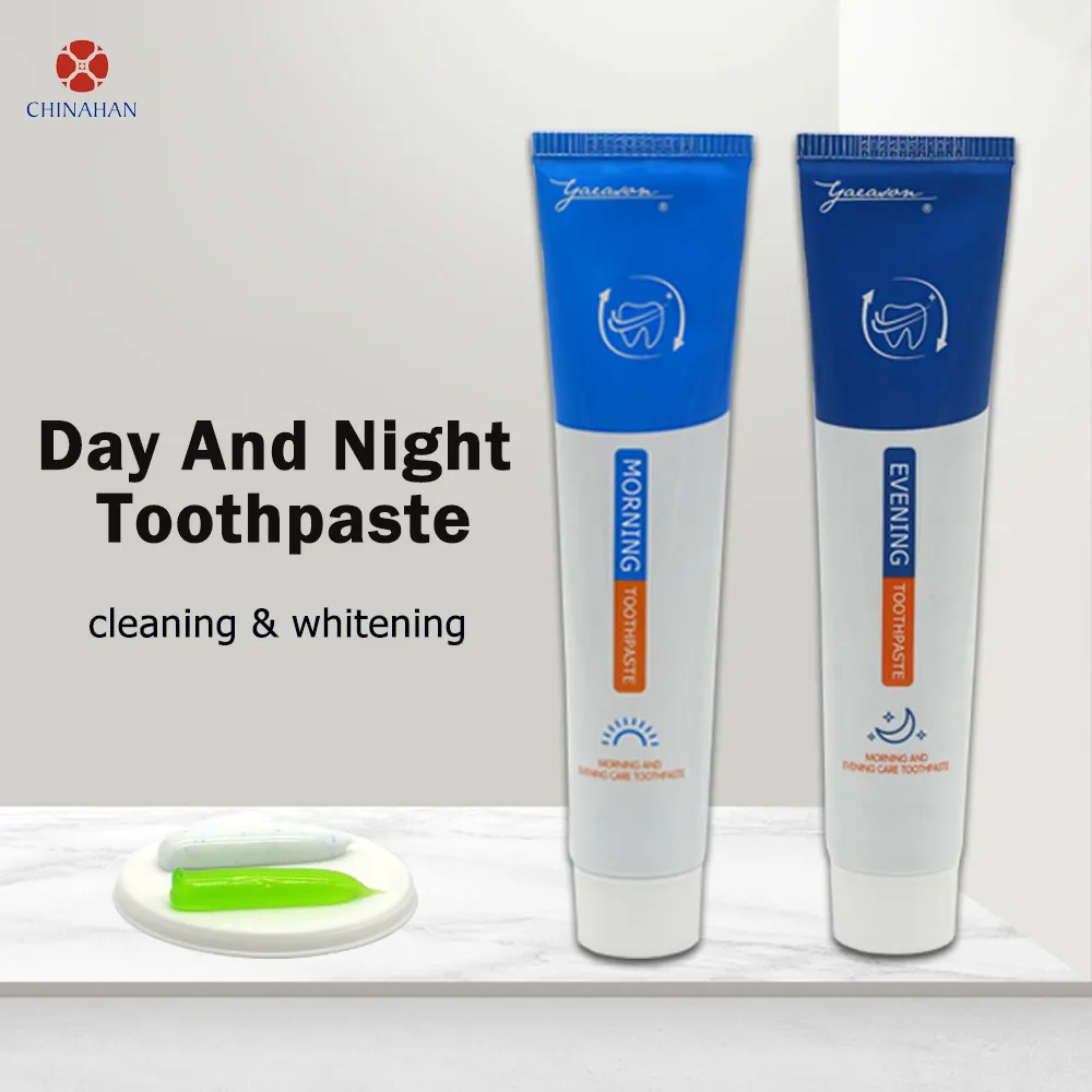 Nuovo prodotto di giorno di notte dentifricio fabbricazione Cinese a base di erbe dentifricio giorno e notte dentifricio