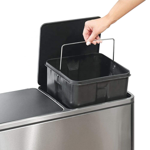 2および3コンパートメントリサイクルビン30L54Lソフトクロージング機能付きキッチンステンレス鋼大型リサイクルゴミ箱ゴミ箱 - Product Image 6