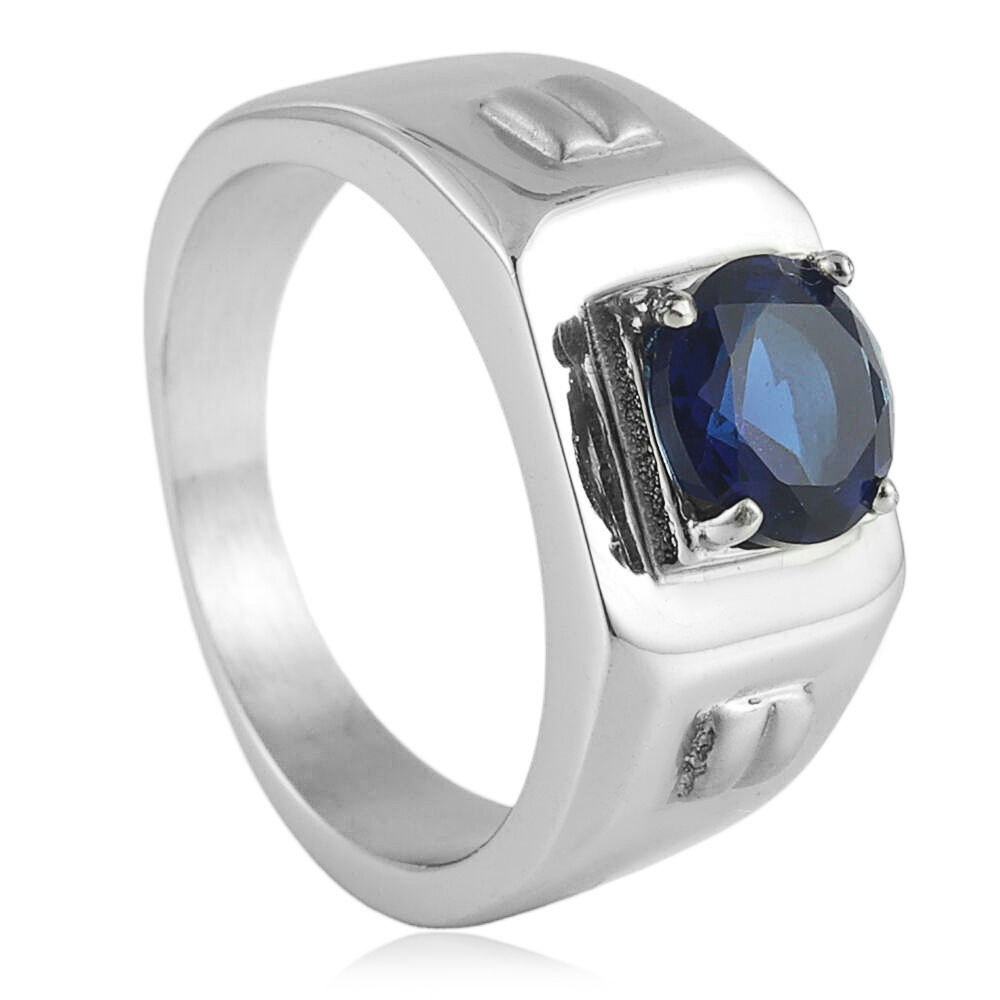 Steel-mounted sapphire