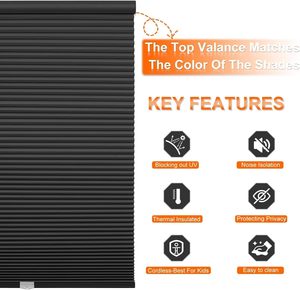 Persianas de ventana integradas RHYLINE de calidad moderna, persianas celulares inalámbricas hechas a medida para ventanas francesas, tela lisa - Product Image 3