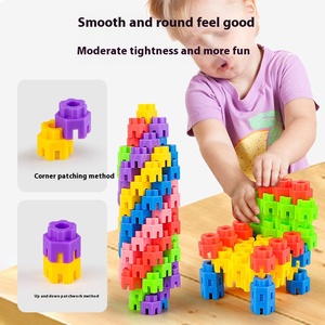 Bloques de construcción de plástico personalizados, conjunto educativo DIY de bloques de construcción de forma hexagonal - Product Image 3