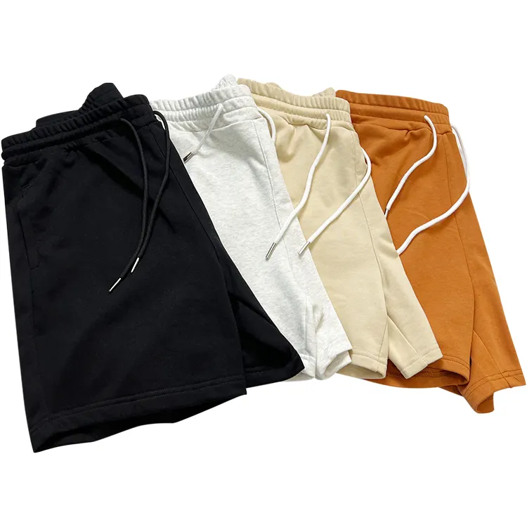 กางเกงกีฬาขาสั้นผ้าฝ้าย100% สำหรับผู้ชาย,กางเกงกีฬาขาสั้นกันเหงื่อแบบลำลองพิมพ์ลายนูน