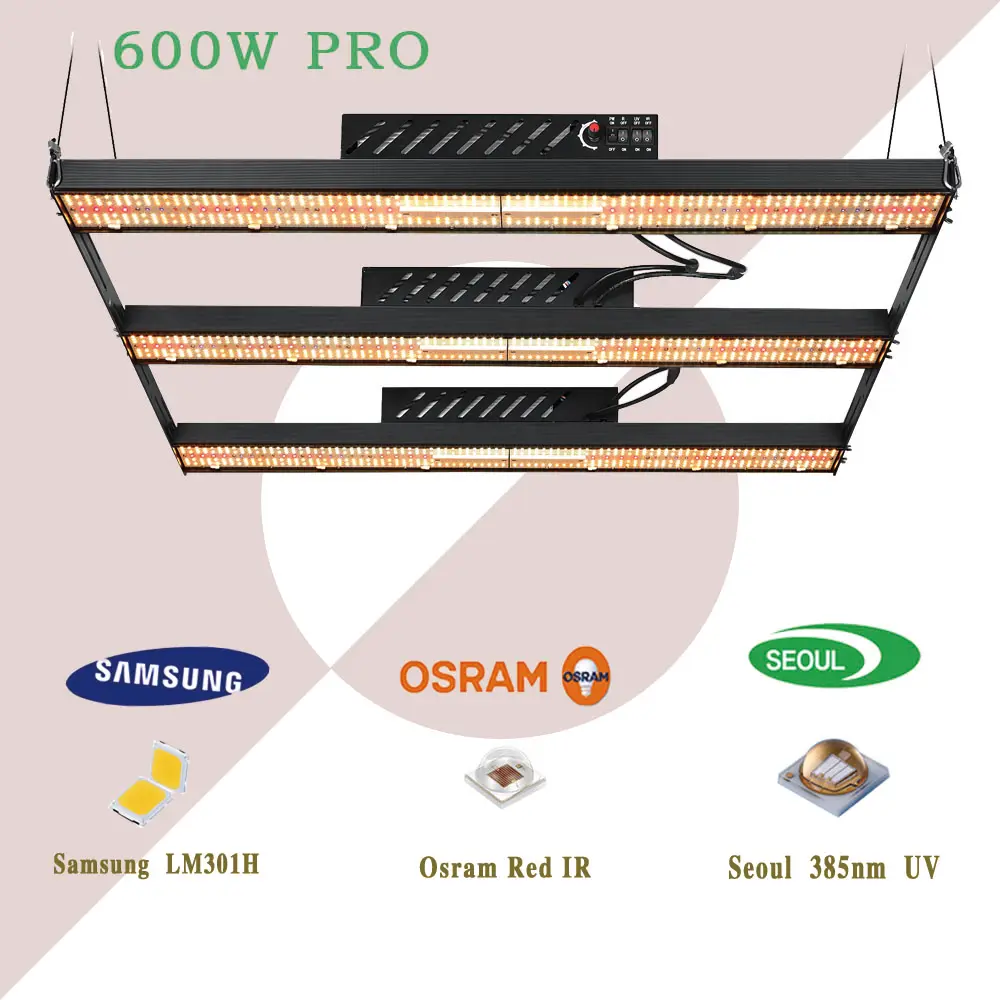 Colgador de trinquete superior de escritorio, proveedor de suelo mijo 2,8 umol lm301h uv ir 6 barras 600w, luz led para cultivo de césped para bonsái, envío gratis a EE. UU.