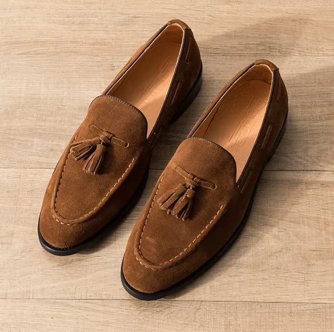 Giày Lười Moccasin Mềm Cho Nam, Giày Đi Thuyền, Giày Đế Bằng Da Lộn, Kiểu Dáng Đơn Giản, Lạ Mắt, Usine De Chaussures