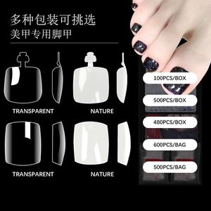 Ultra ince ABS tam ayak tırnak yama kısa tırnak ipuçları yapay tasarım plastik ayak tırnakları ayak manikür ayak tırnak ipuçları güzellik için - Product Image 2