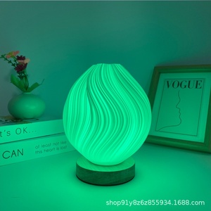 Solid Wood Scandinavian <strong>Style</strong> <strong>Small</strong> Table <strong>Lamp</strong> 16-Color Remote Control High-End Bedroom Romantic LED Night Light Creative - Product Image 3