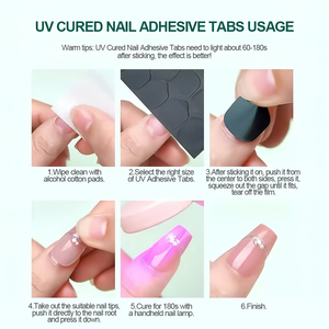 Nailpop MyBeautyNails树脂片透明果冻UV凝胶垫压指甲胶带胶假指甲胶贴纸贴花