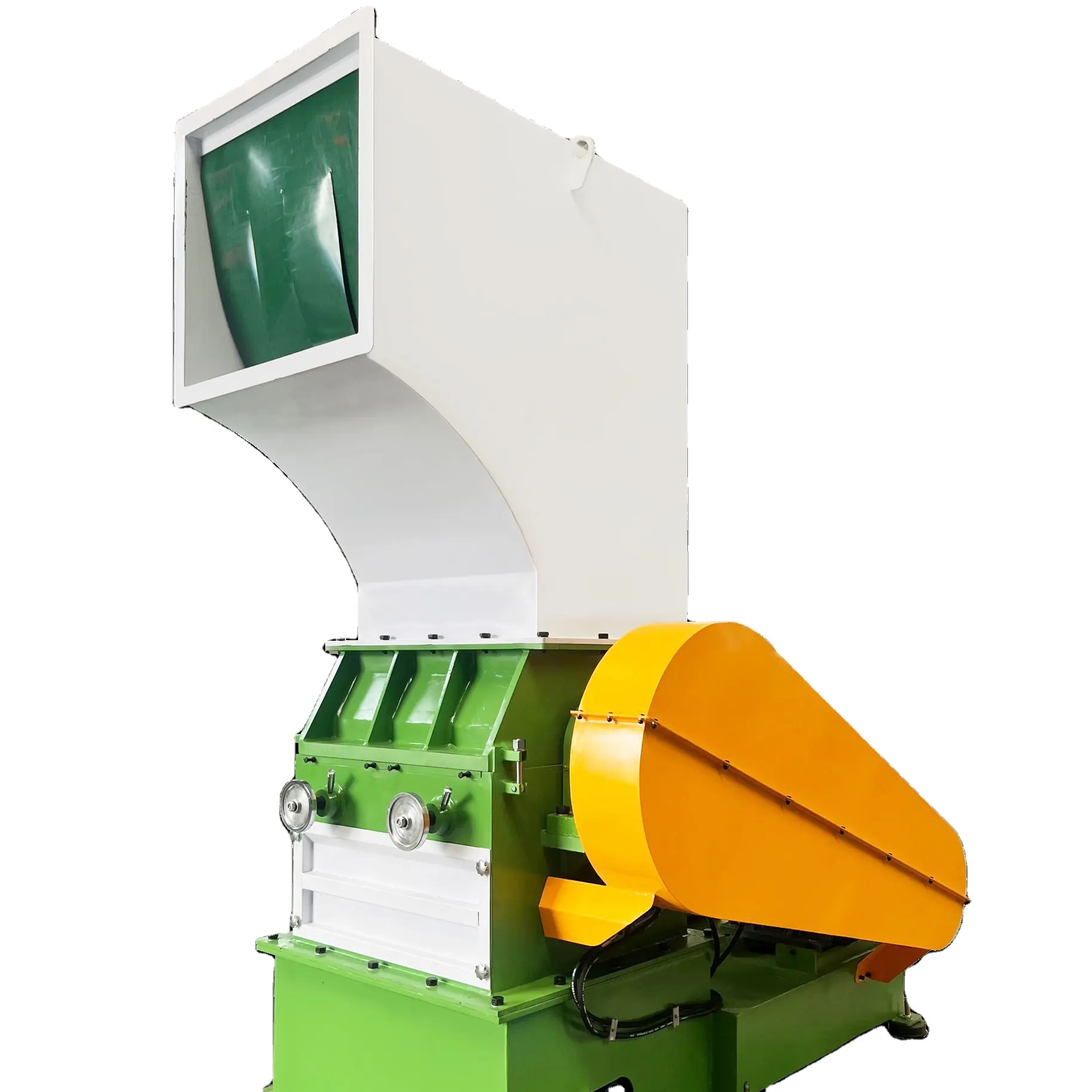 Trituradora de plástico potente con pantalla de tolva de apertura hidráulica de alto rendimiento